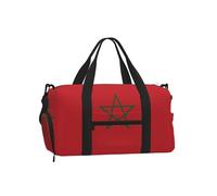 Flag of Morocco Duffel Bag with Shoe Compartment - Lightweight Water-Resistant Holdall Gym Bag with Built-in Wet and Dry Separation Pouch
