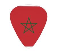 Flag of Morocco Guitar Picks 12 Pack Assorted Thickness-0.46mm 0.71mm 0.96mm Thin Medium Heavy Picks for Acoustic Electric Guitar Ukulele