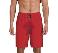 Flag Of Morocco Men'S 1-Pack Sleep Shorts Loungewear With Side Pockets, Breathable Fit, Available In Big.
