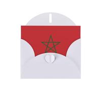Flag of Morocco Pearlescent Greeting Cards - Horizontal All Occasion Cards with Envelopes, Elegant Shimmer Card for Birthday, Christmas, Blank Inside