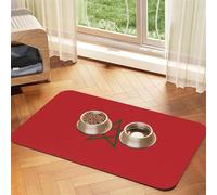 Flag of Morocco Pet Feeding Mat Dog Cat Eating Food Absorbent Leather Tablecloth for and Water Bowl Waterproof No Stains Quick Dry Non-Slip 17.72 * 11.8IN
