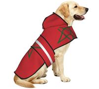 Flag of Morocco Print Dog Raincoats with Reflective Hooded,Portable Pet Poncho Jacket,for Small,Medium,Large XL Puppies