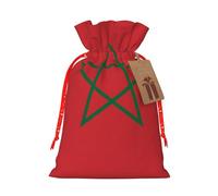 Flag of Morocco Print Drawstring Favor Bags, M Holiday Pouches, Treat Sacks, Christmas Treat Bags