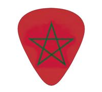 Flag of Morocco print Guitar Picks with Organizer Box Celluloid Guitar Plectrums for Acoustic Guitar, Bass