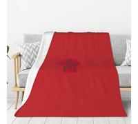 Flag of Morocco Print Lightweight Warm Blanket Soft Thick Blankets Bedroom Camping Living Room Traveling