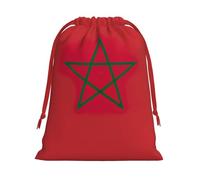 Flag Of Morocco Print Reusable Drawstring Gift Bags For Candy Bag Birthday, Wedding Or Daily