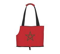 Flag of Morocco Printed Portable Foldable pet Shoulder Bag, Suitable for Carrying Small Pets