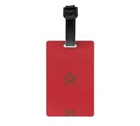 Flag of Morocco Printed PVC Luggage Tag Travel Anti Lost ID Label Personal Info Tag for Backpack and Suitcase