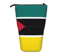 Flag of Mozambique Expandable Stand Pencil Pouch, Multi-Design Oxford Fabric, Adjustable Height, Multi-Use Cosmetic Bag