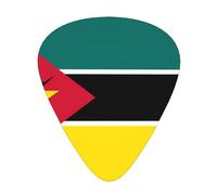 Flag of Mozambique Printed guitar picks for acoustic, electric, and band players, 12 pieces in 3 different thicknesses