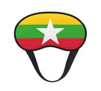 Flag of Myanmar Print Soft Washable Comfort Eye Mask for Sleeping Travel Home Hotel Airplane Camping