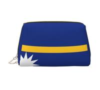 Flag of Nauru Printed Zippered Toiletry Bag, Wide Open Storage Case for Personal Care Items and Cosmetics