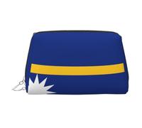 Flag of Nauru Printed Zippered Toiletry Bag, Wide Open Storage Case for Personal Care Items and Cosmetics