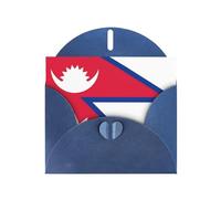 Flag of nepal birthday card with envelope- premium style, unique decorations, uplifting wishes!