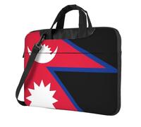Flag of Nepal Laptop Bag Portable Handbag, Safe Protective Inner Lining for Business Trip and Office Use, Black, 15.6 inch