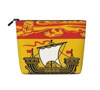 Flag of New Brunswick Faux Linen Makeup Pouch-Lightweight Travel Case