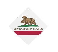 Flag of New California Republic Cute Car Air Fresheners Long Lasting Scent Car Mirror Hanging Scented Cards Tablets Rhombus