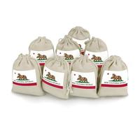 Flag of New California Republic Printed Cotton And Hemp Bunches Pocket Drawstring Pouch 8 Pieces Reusable Gift Bags