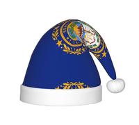 Flag of New Hampshire Christmas Hat - Classic Santa Xmas & New Year Party Headwear - Perfect for Holiday Celebrations, Halloween