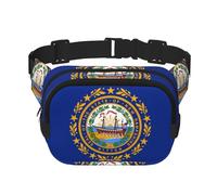 Flag of New Hampshire Printed Fashion Crossbody Bag, Hiking Waist Bag, Square Double Layer Travel and Fitness Shoulder Bag
