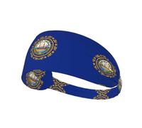 Flag of New Hampshire Stretchy Non-Slip Sweat Wicking Hair Bands for Women & Men, Workout Headwrap for Gym, Running, Yoga, Tennis