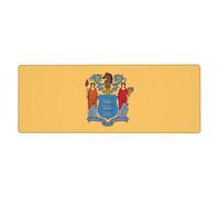 Flag of New Jersey Long and Large Rubber Mouse pad for Office Computers 12x31.5in