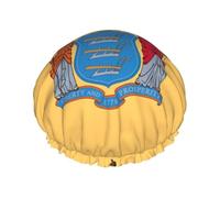 Flag Of New Jersey Print Soft Lined Shower Cap, Double Layer Washable Wide Elastic Band Hair Shower Cap For Bath