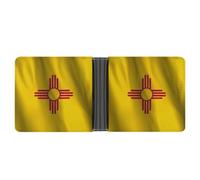 Flag of New Mexico Classic Bifold Wallet for Men PortableID Window Large Capacity Slim Leather Wallets