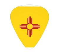 Flag of New Mexico Guitar Picks 12 Pack Assorted Thickness-0.46mm 0.71mm 0.96mm Thin Medium Heavy Picks for Acoustic Electric Guitar Ukulele