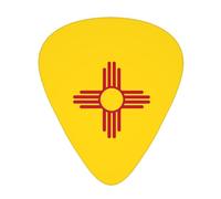 Flag of New Mexico guitar picks in three different thicknesses, suitable for electric guitar and band players