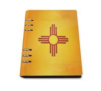 Flag of New Mexico Refillable Notebook 6 Ring Binder Foldable Loose-Leaf Notebooks A5 Planner Book with 90 Sheets Paper