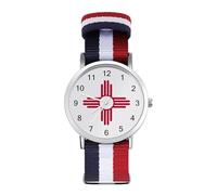Flag of New Mexico Wrist Watches with Scale for Men Women Casual Braided Strap Easy Reader for Work Workout