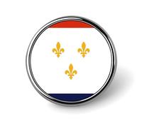 Flag of New Orleans Louisiana Round Lapel Pin Button Brooch Tie Badge Elegant Hat Clothing Jewelry Accessories