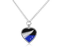 Flag of New-Zea-land Urn Necklace for Ashes Pet Dog Cat Cremation Jewellery Alloy Memorial Keepsake Pendant