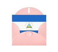 Flag of Nicaragua Print Shimmer Blank Greeting Cards with Envelopes, Elegant DIY Invitations,Thank You Notes
