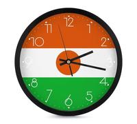 Flag of Niger Classic Wall Clocks Round Easy To Read Decorative Wall Clock for Living Room Home Office