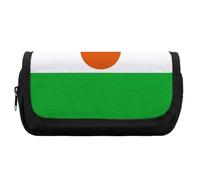 Flag of Niger Cute Double Pencil Case Large Capacity Portable Zippered Pen Pouch Bag for Office Unisex