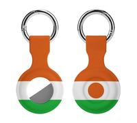 Flag of Niger Trendy GPS Cases Holder with Key Chain Ring Portable Protective Covers Compatible with Airtag