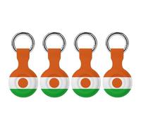 Flag of Niger Trendy GPS Cases Holder with Key Chain Ring Portable Protective Covers Compatible with Airtag
