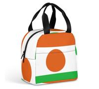 Flag of Niger Trendy Lunch Bag Insulated Reusable Aluminum Foil Meal Lunchbox Pouch for Office Travel