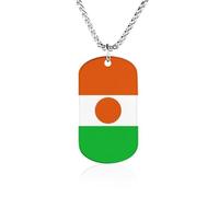 Flag of Niger Trendy Photo Necklace Unisex Memorial Necklaces Personalized Picture Pendant Chains