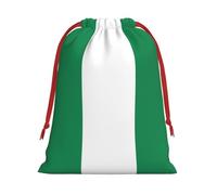 Flag Of Nigeria Christmas Drawstring Gift Bags Large Size Xmas Goody Wrapping Bags Valentine Favors Party