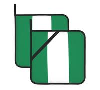 Flag Of Nigeria Large Pot Holders Oven Mitts Set Heat Resistant Pot Holders Square Pot Holder Hot Pads8 In