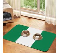 Flag of Nigeria Pet Feeding Mat-Waterproof & Non-Slip Dog and Cat Food Mat-No Stains Quick Dry Dog Water Dispenser Mat