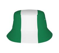 Flag of Nigeria Print Bucket Hat Beach Hat for Outdoor Summer Sun Protection Unisex Beach Cap Beach Fishing Hat Black, Black, One size