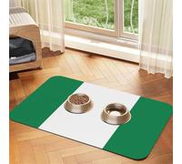 Flag of Nigeria print Cats Pet Bowl Placemat Pet Feeding Mats for Dogs, Non-Slip PU Leather Tablecloth for Pets