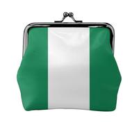 Flag of Nigeria print Coin Purse Small Change Purse Card Holder Coin Pouch Small Wallet for Women and Men, Black, One Size, Vintage