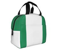 Flag of Nigeria Print Foldable Insulated Lunch Bag Meals Snacks Beverages Boys Girls Teenagers Picnics