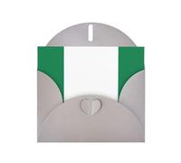 Flag of Nigeria Print Shimmer Blank Greeting Cards with Envelopes, Elegant DIY Invitations,Thank You Notes