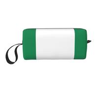 Flag of Nigeria print Travel Toiletry Pouch, Pencil Bag Canvas Makeup Bag, Multi-Purpose Cosmetic Bag with Zipper, White, One Size
